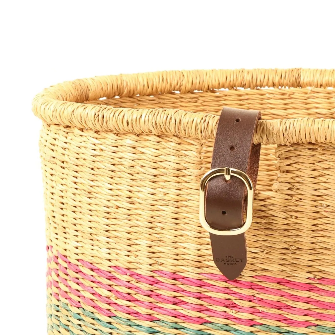 Apana Handcrafted Pink/Turquoise Bike Basket