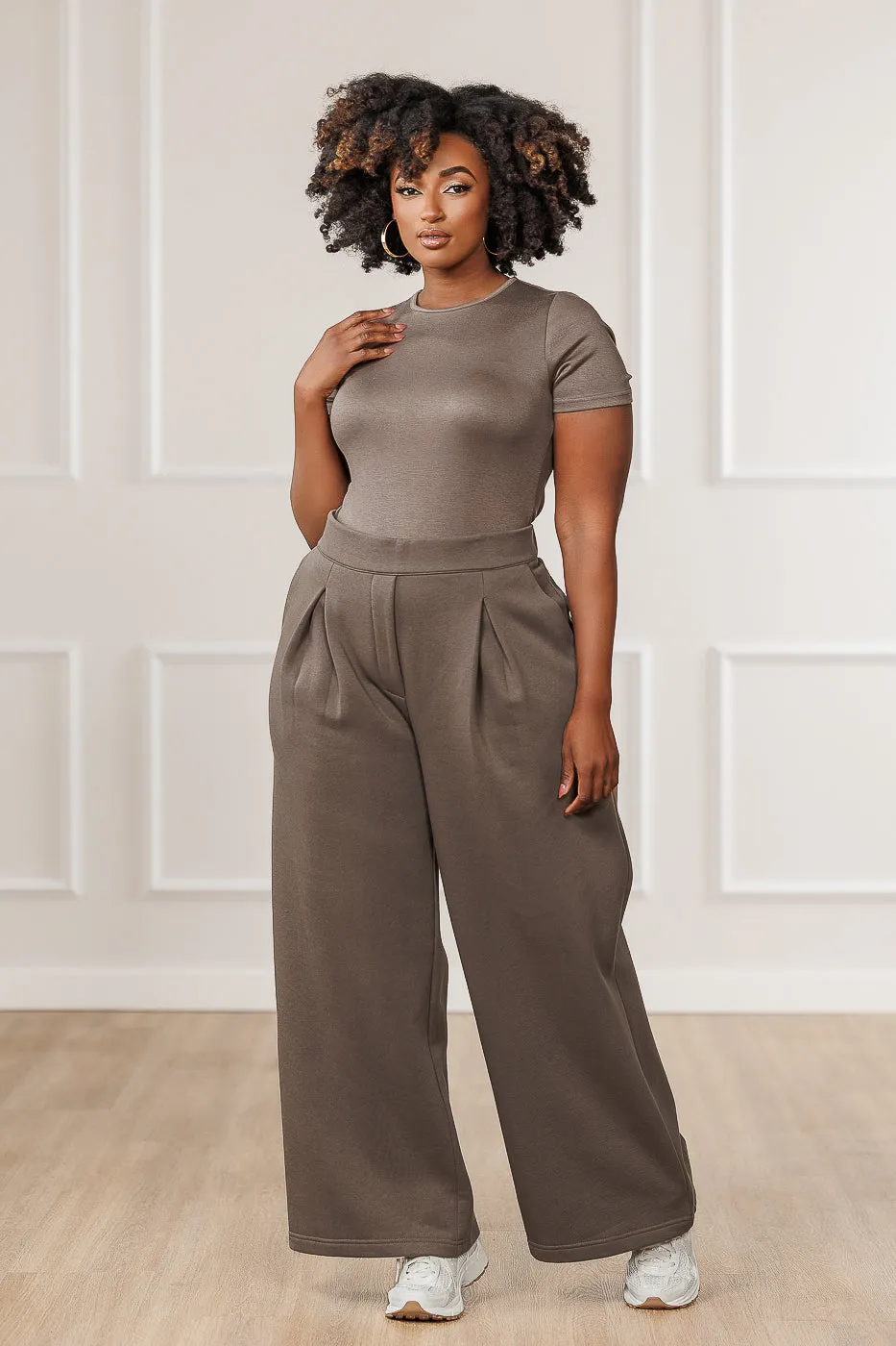Baily Round Neck Bodysuit - Mink