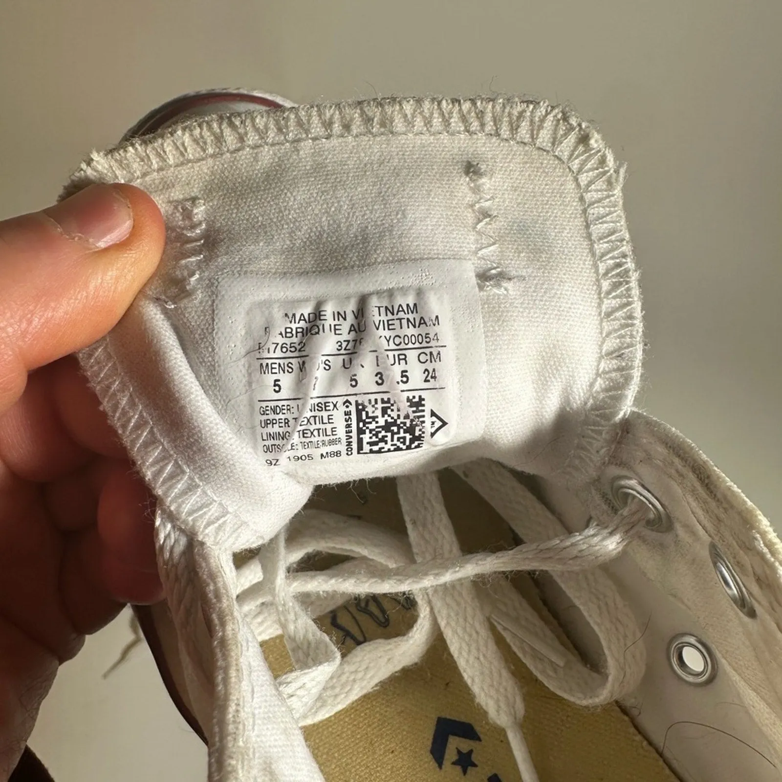 Converse All Star Cream Sneakers with Red Accents