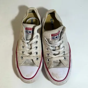 Converse All Star Cream Sneakers with Red Accents