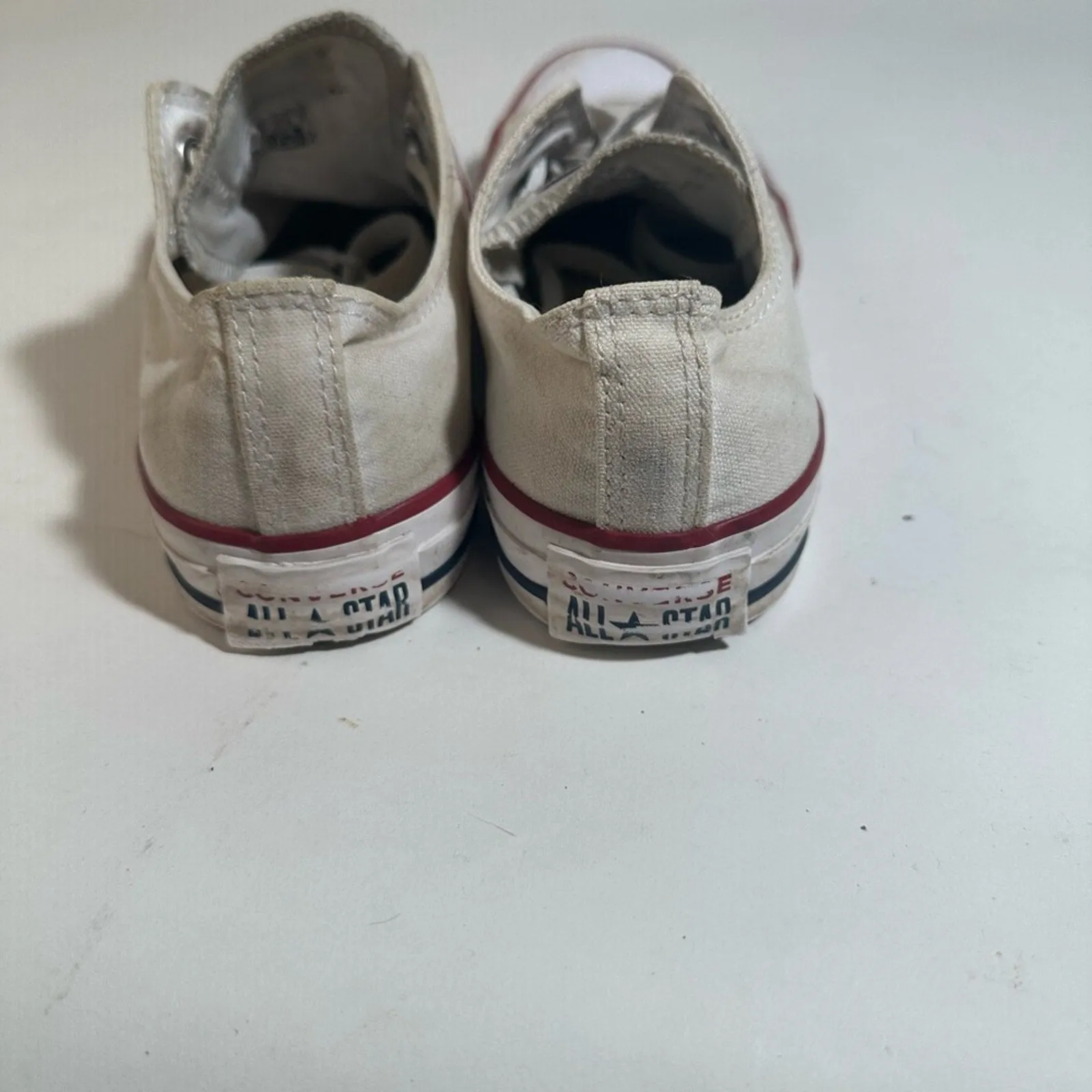 Converse All Star Cream Sneakers with Red Accents