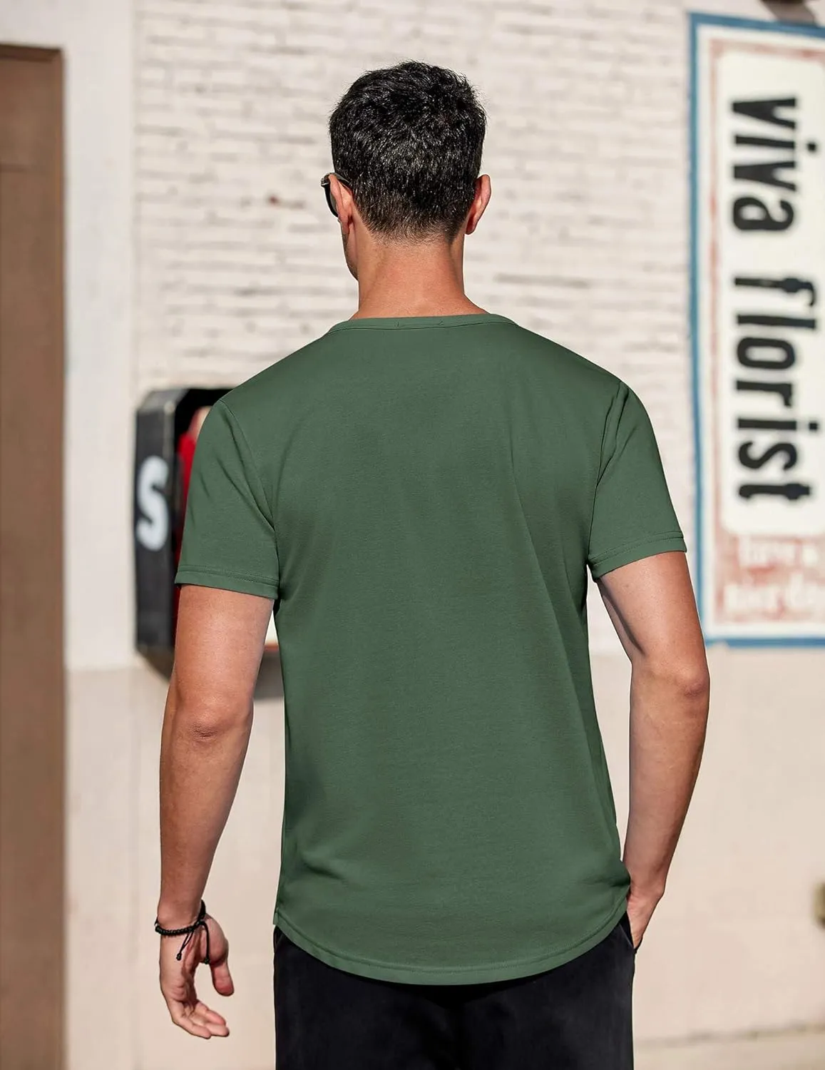 COOFANDY Men's Casual Henley T-Shirts Summer Short Sleeve Cotton Shirts Basic Button Tee Tops