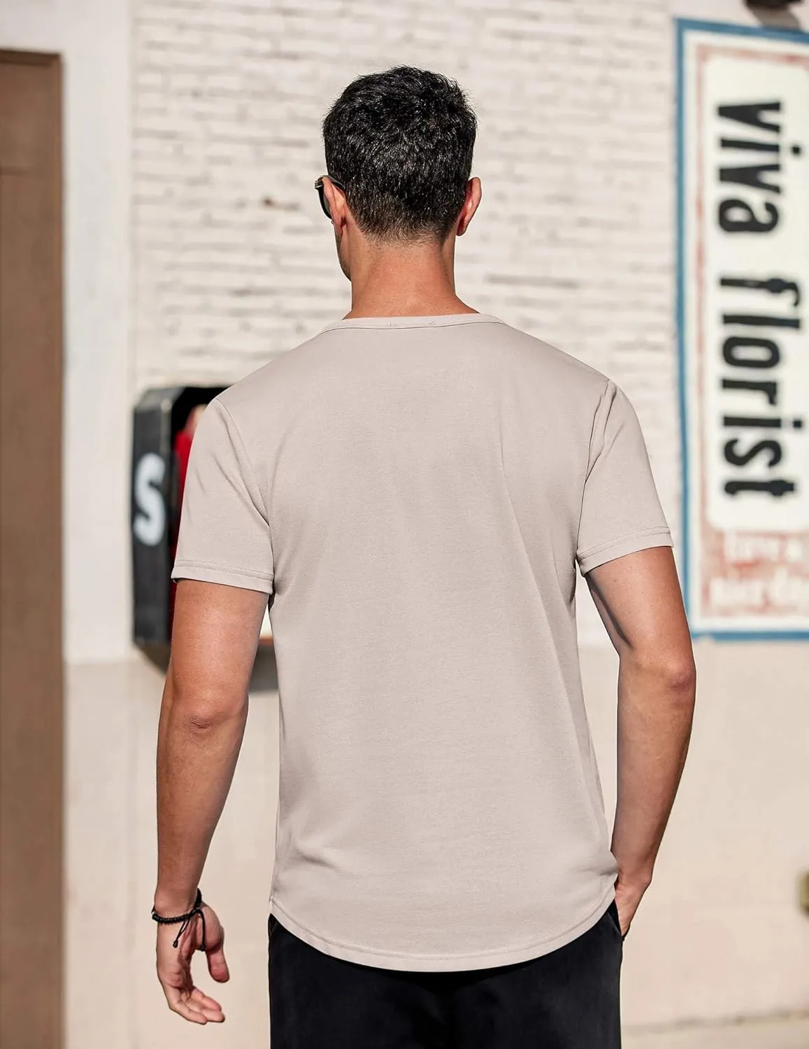 COOFANDY Men's Casual Henley T-Shirts Summer Short Sleeve Cotton Shirts Basic Button Tee Tops