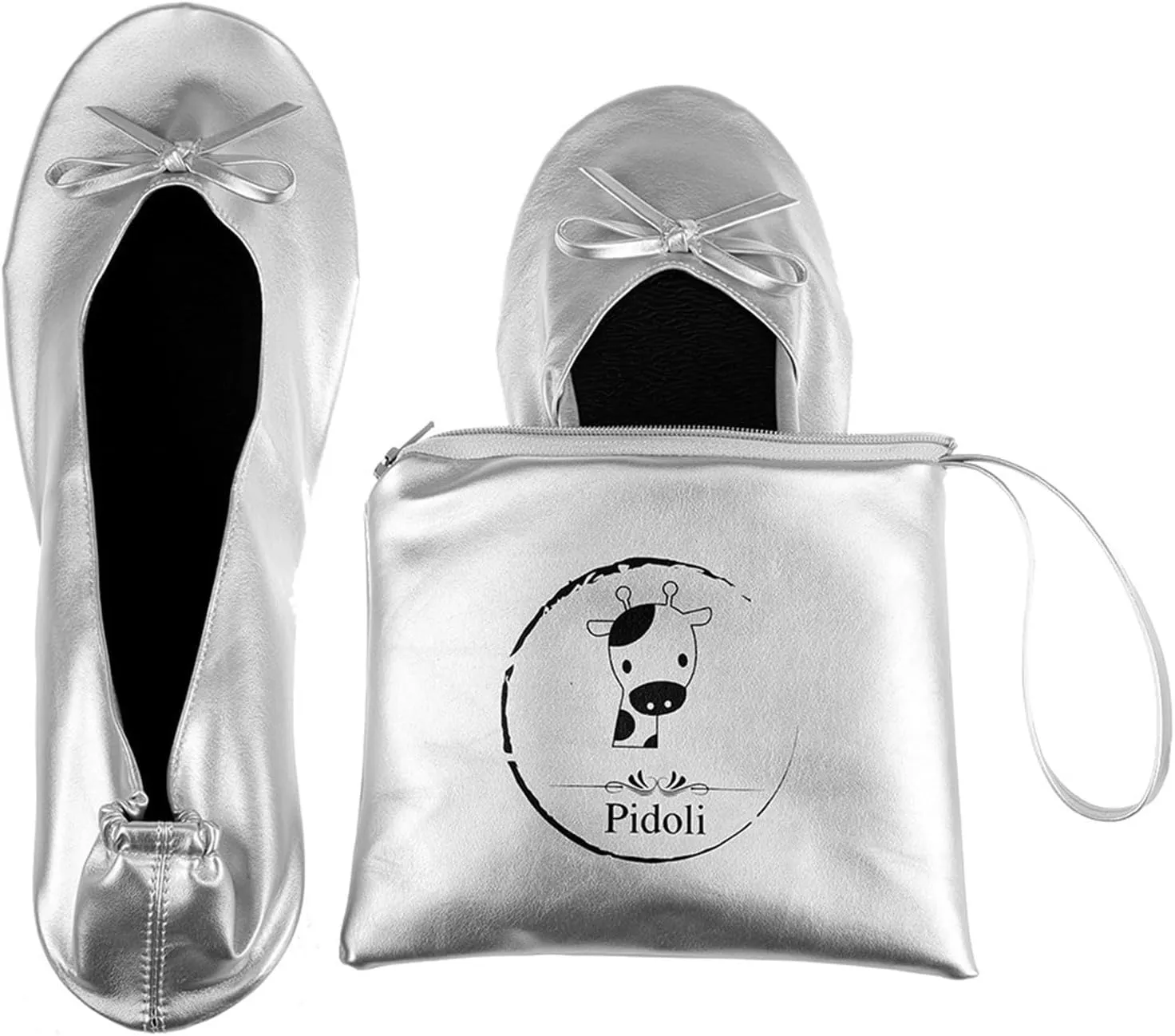Foldable Ballet Flats for Women Lightweight Slip On Dress Shoes Womens Soft Leather Lightweight Flat Shoes