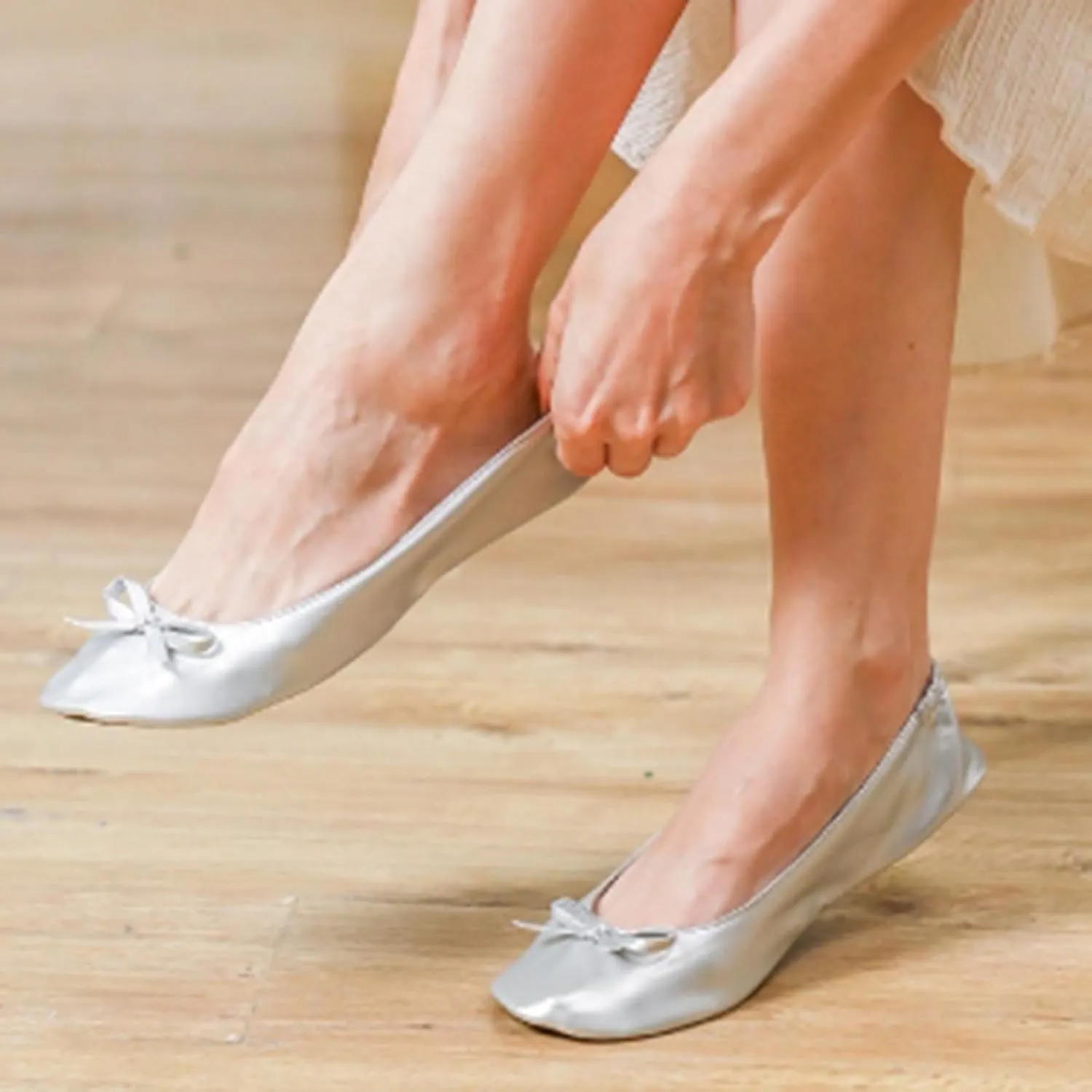 Foldable Ballet Flats for Women Lightweight Slip On Dress Shoes Womens Soft Leather Lightweight Flat Shoes