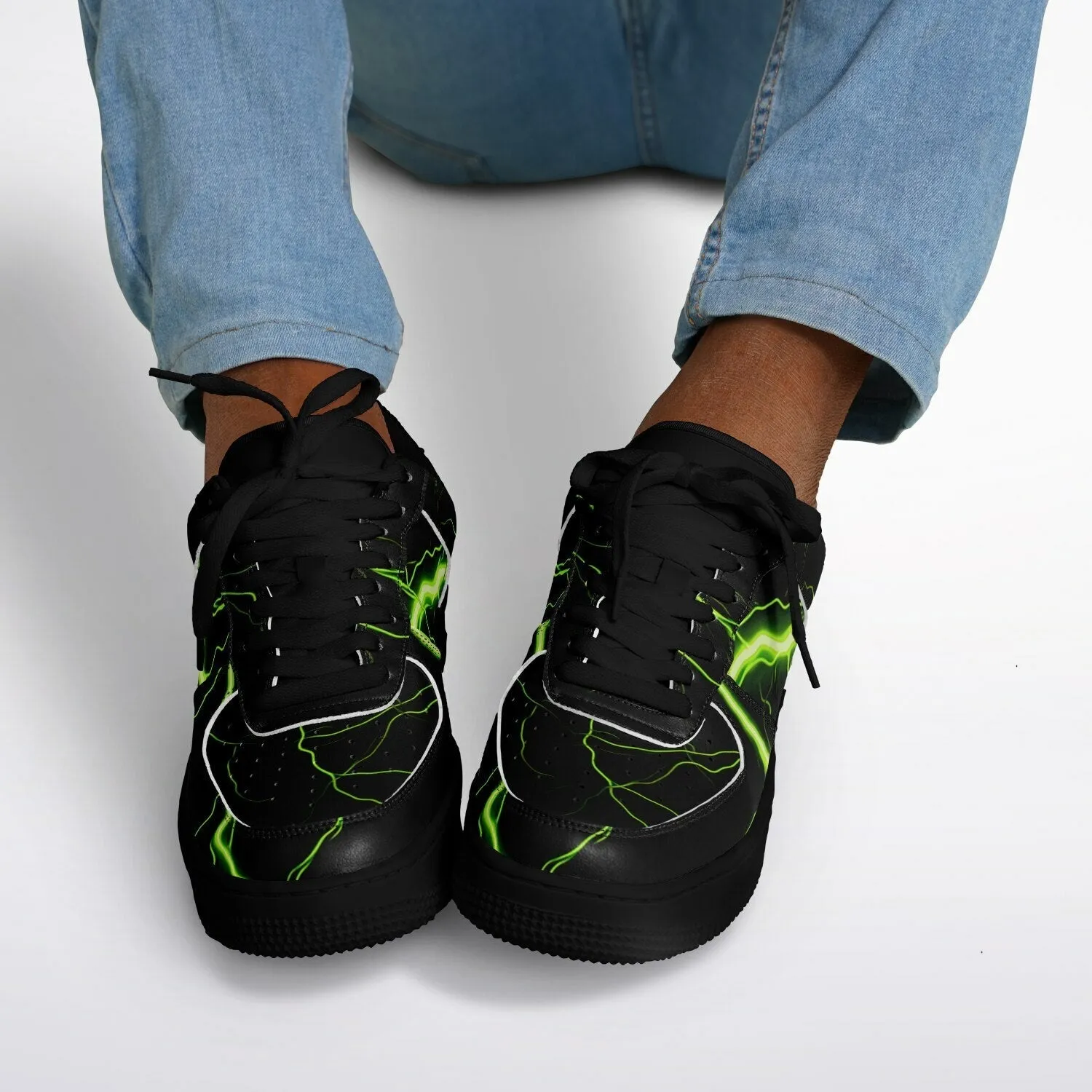 Green Thunderbolts Classic Sneakers