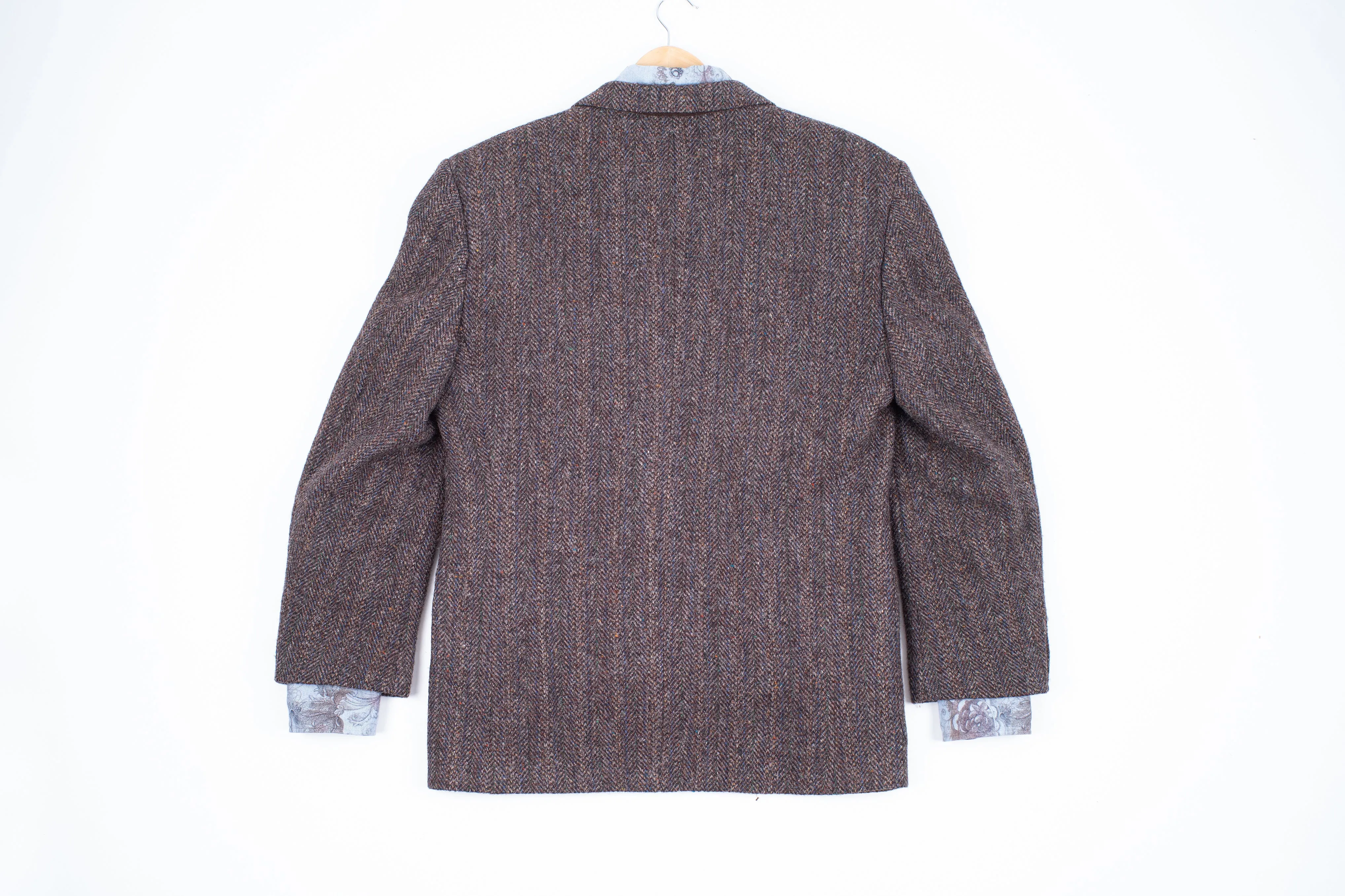 Harris Tweed Brown Wool Sport Coat Blazer, US 40R, EU 50