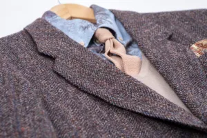 Harris Tweed Brown Wool Sport Coat Blazer, US 40R, EU 50