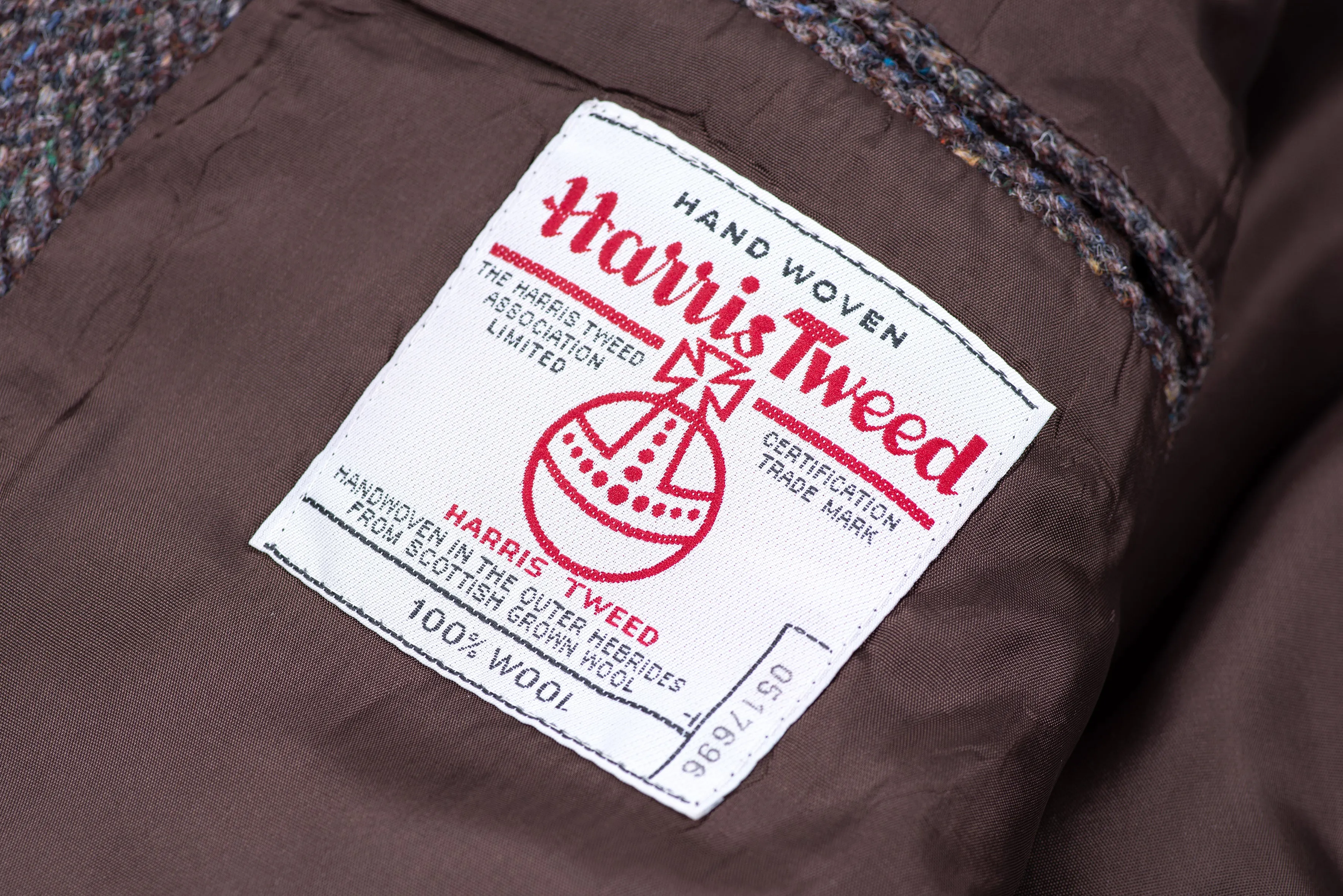 Harris Tweed Brown Wool Sport Coat Blazer, US 40R, EU 50