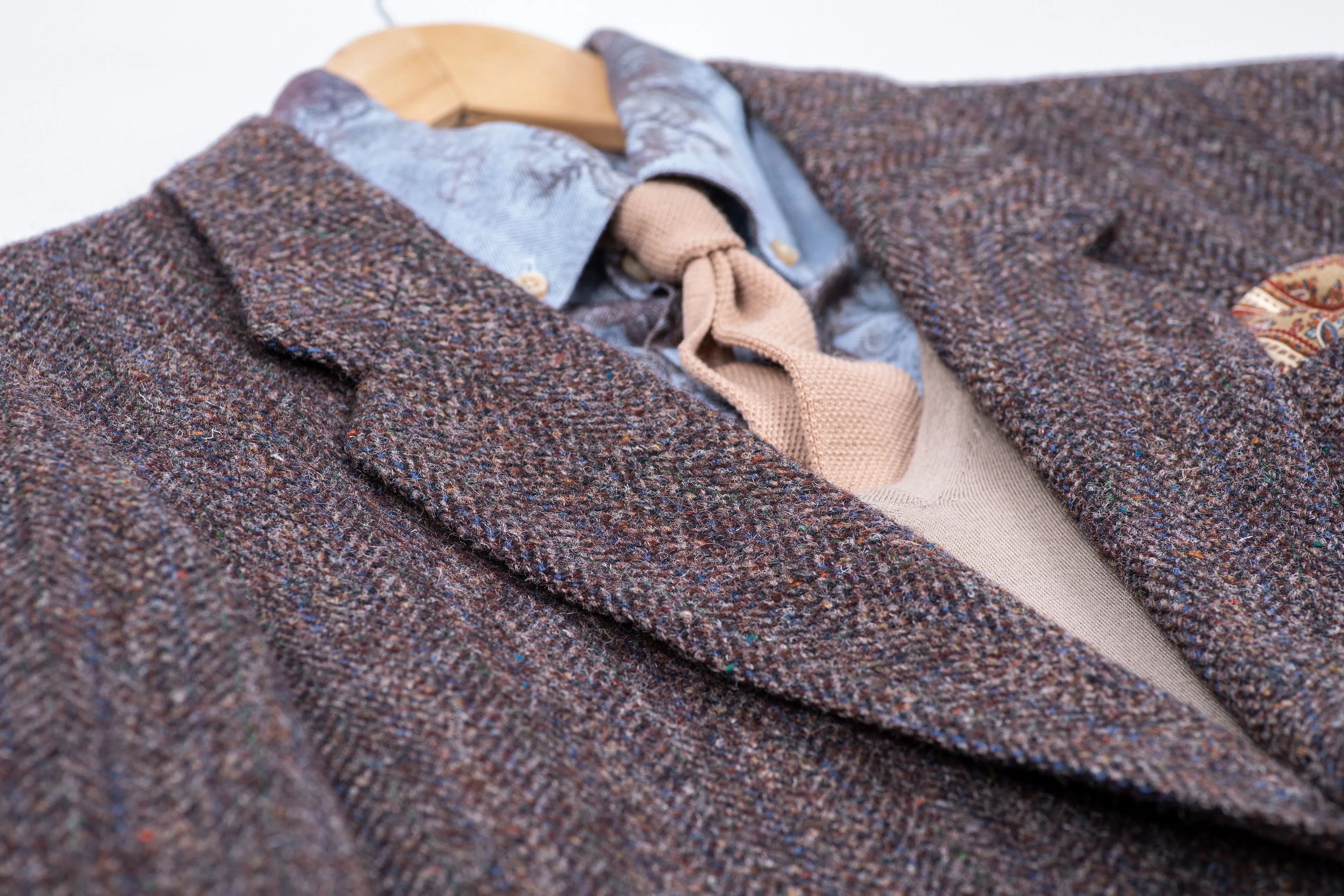 Harris Tweed Brown Wool Sport Coat Blazer, US 40R, EU 50