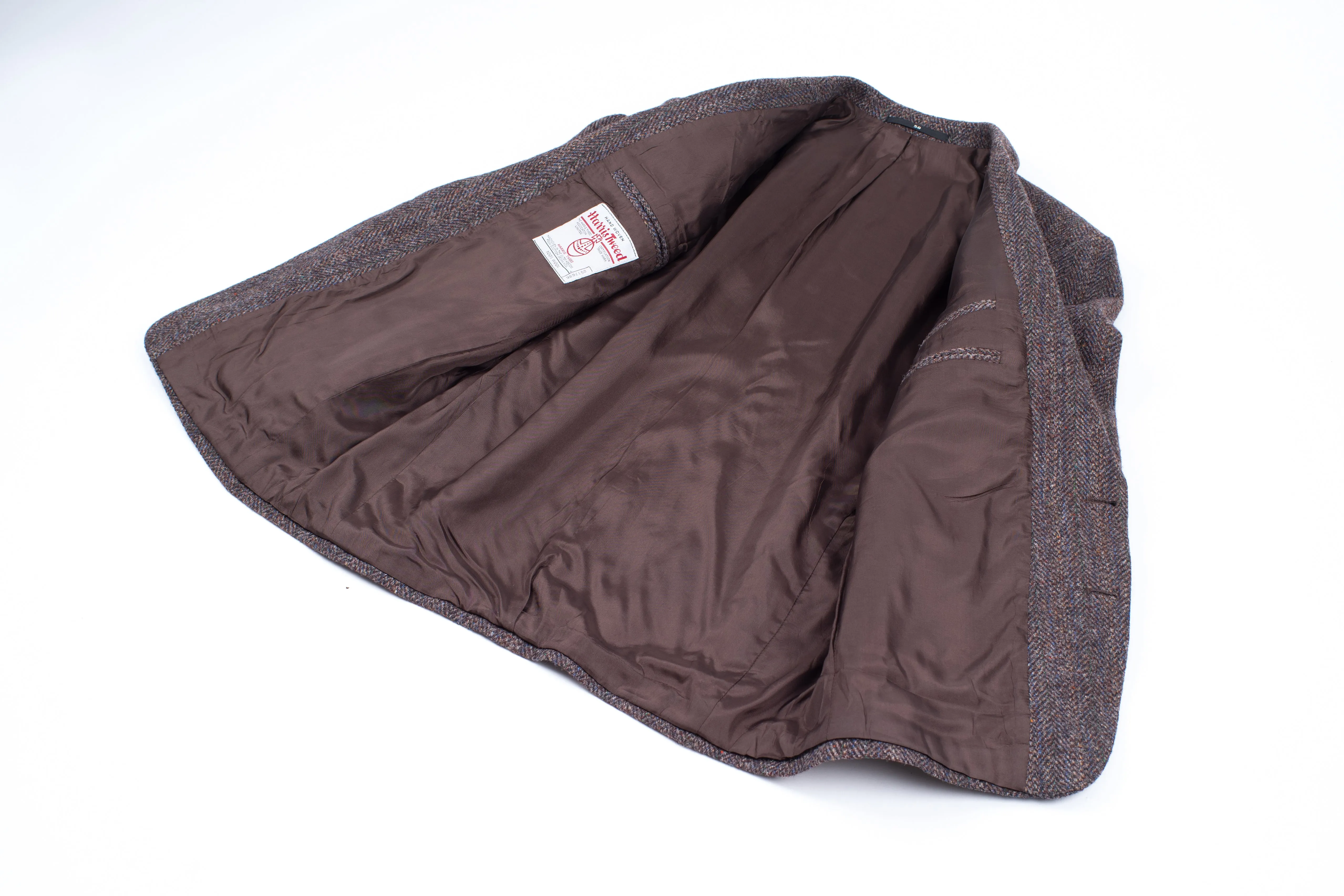 Harris Tweed Brown Wool Sport Coat Blazer, US 40R, EU 50
