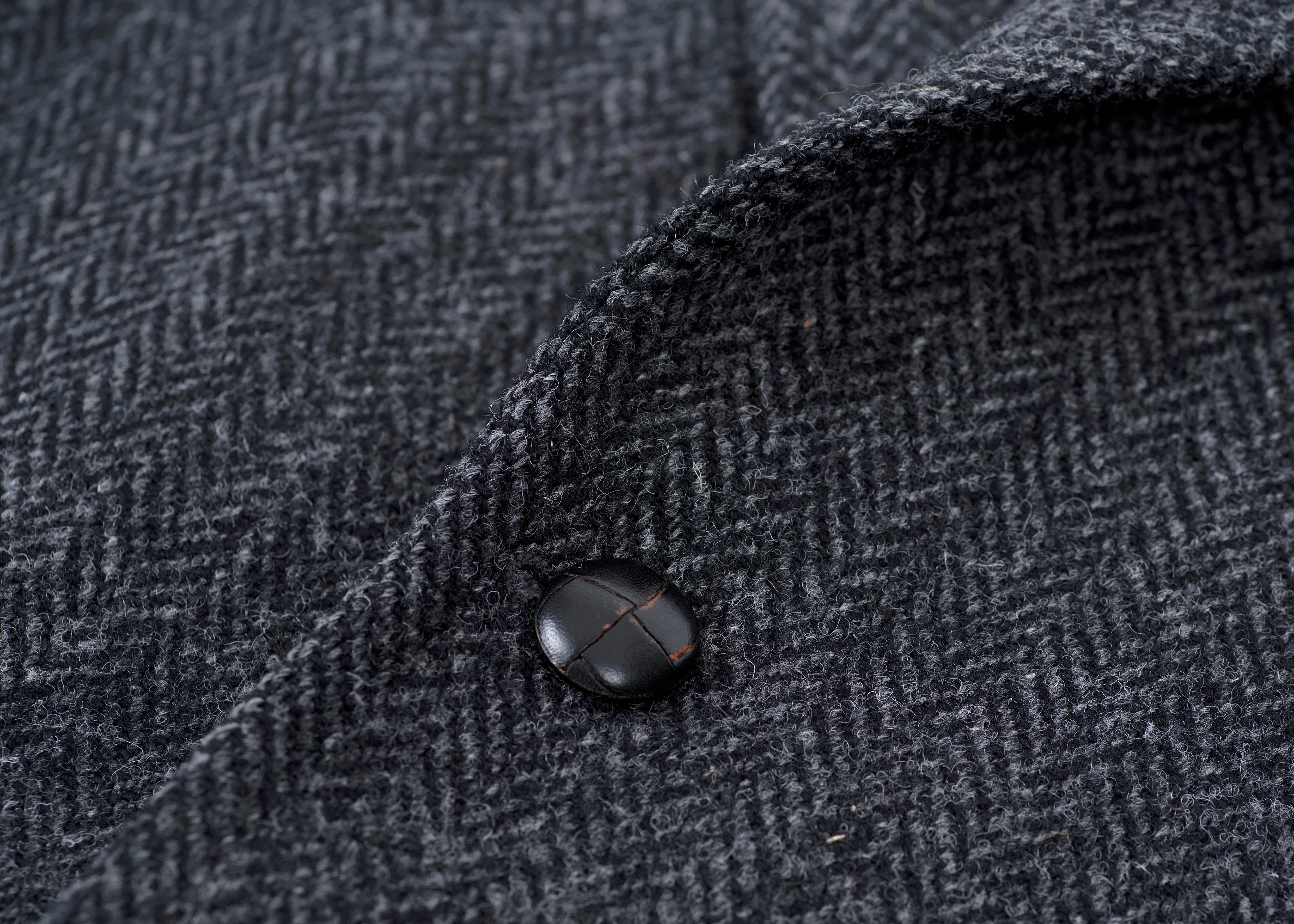 Harris Tweed Herringbone Gray 3 Button Blazer Jacket, Size US 42, EU 52