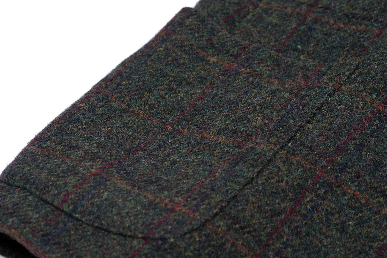 Harris Tweed Plaid Forest Green 2 Button Blazer Sport Coat, US 42R, EU 52