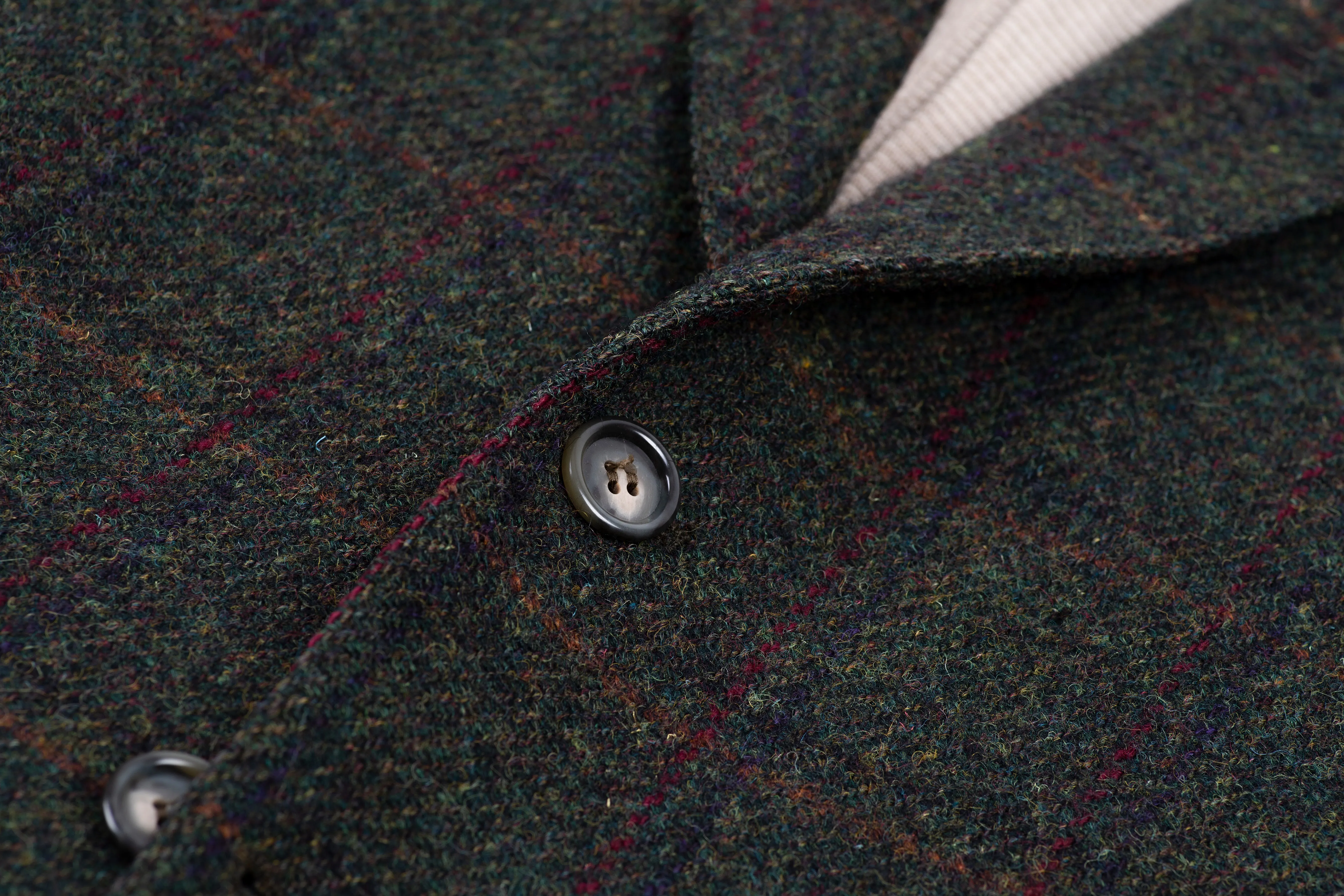 Harris Tweed Plaid Forest Green 2 Button Blazer Sport Coat, US 42R, EU 52