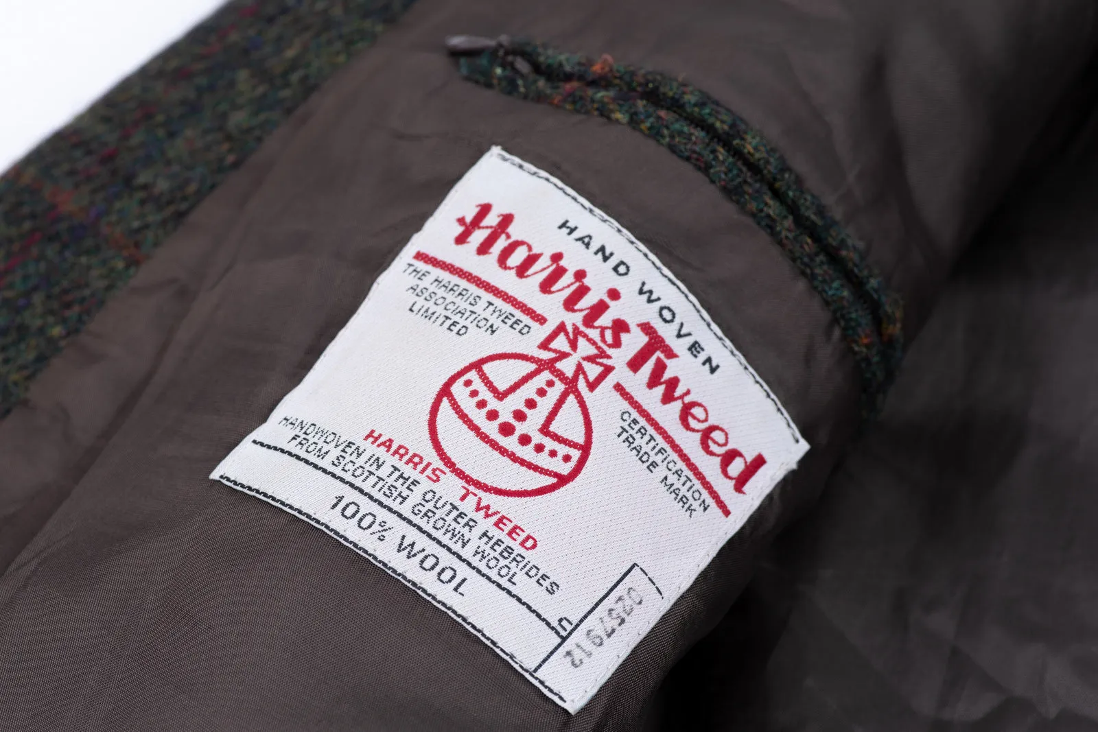 Harris Tweed Plaid Forest Green 2 Button Blazer Sport Coat, US 42R, EU 52