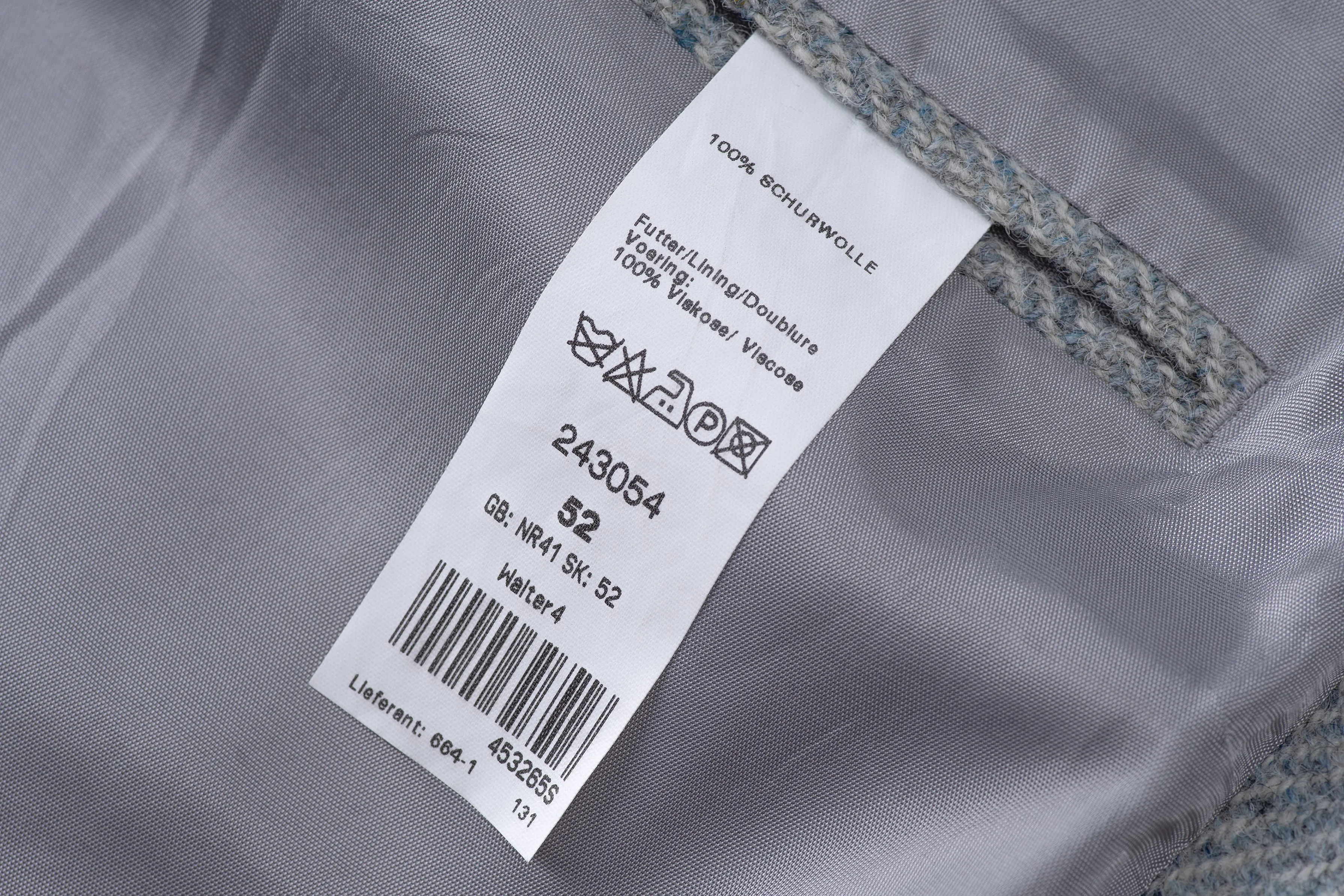 Harris Tweed Windowpane Light Blue Blazer Jacket, US 42R, EU 52