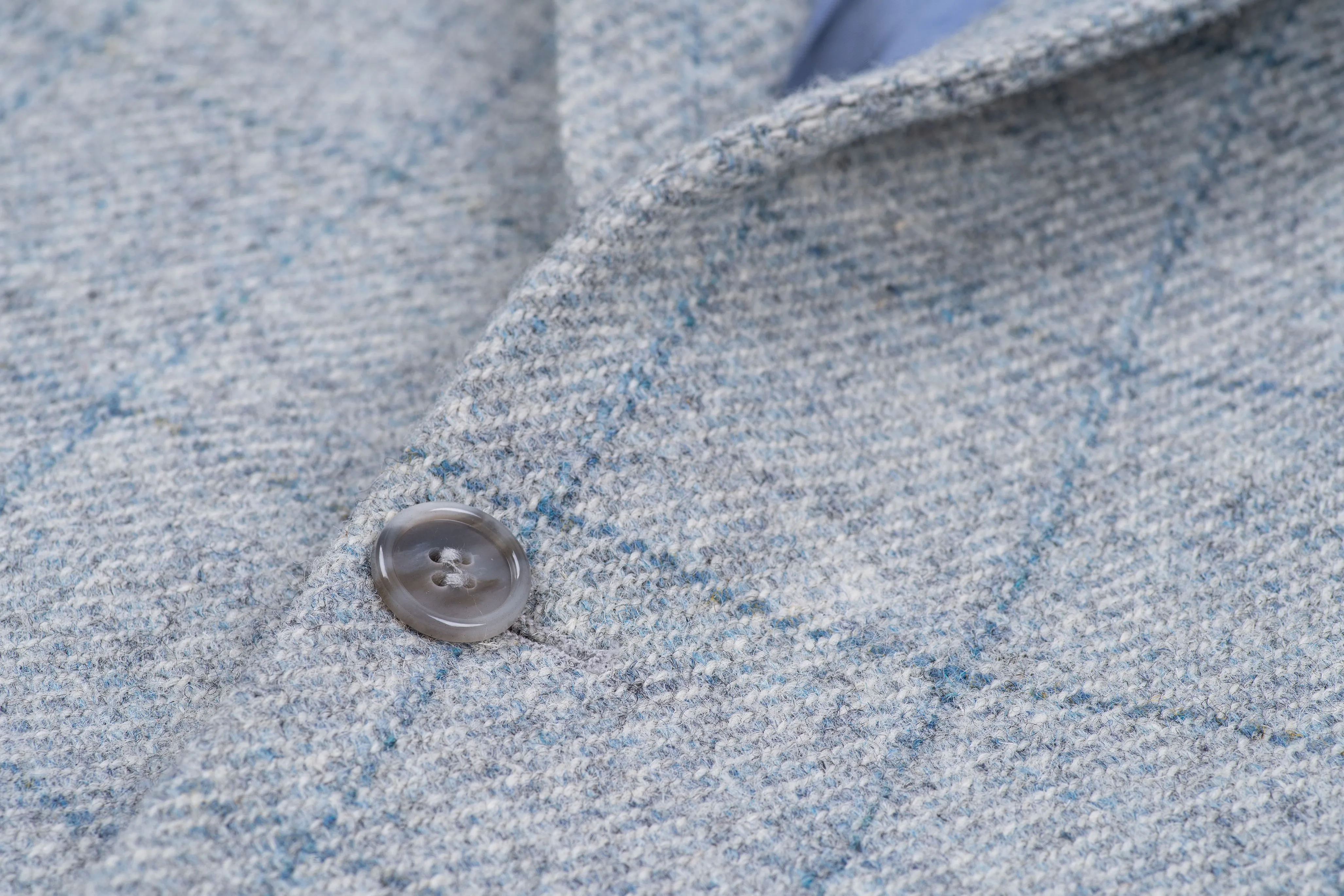 Harris Tweed Windowpane Light Blue Blazer Jacket, US 42R, EU 52