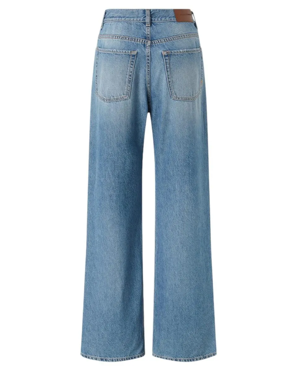 Jeans Palazzo  in Denim Soft Touch - Vita Alta e Gamba Ampia