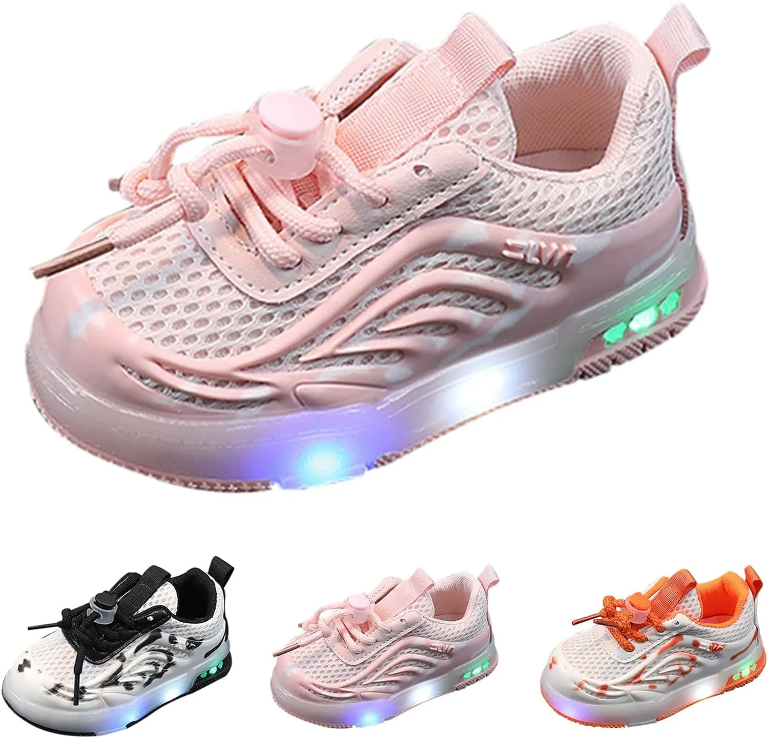 Light Up Shoes Toddler Mesh Lightweight Casual Sneaker Lac Up Non-Slip Led Shoes Toddler Luminous Shoes