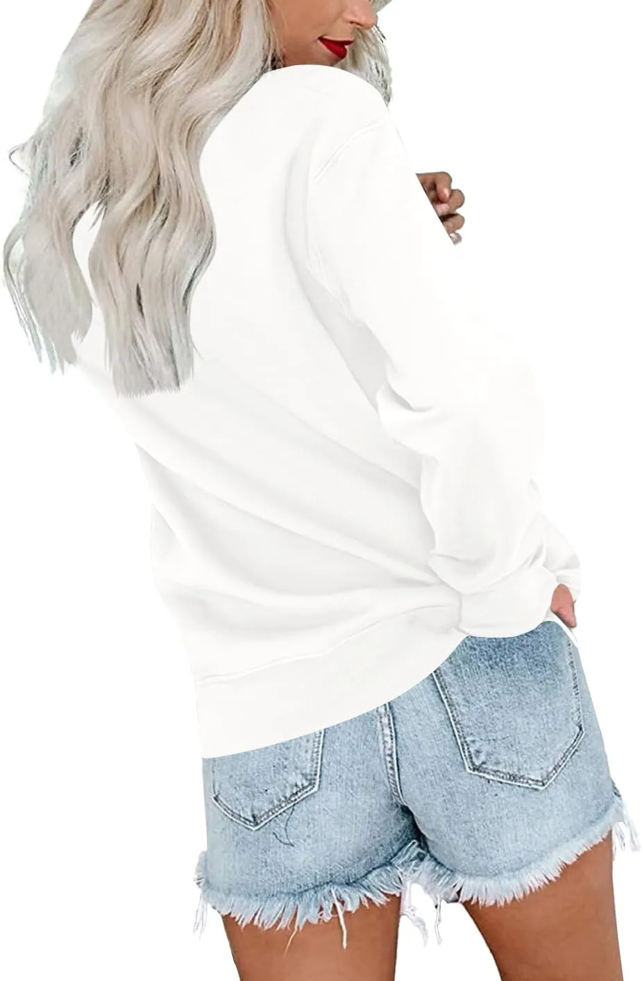 OPOIPIN Women's Fall Long Sleeve Crew Neck Sweatshirt Pullover Top with Pocket