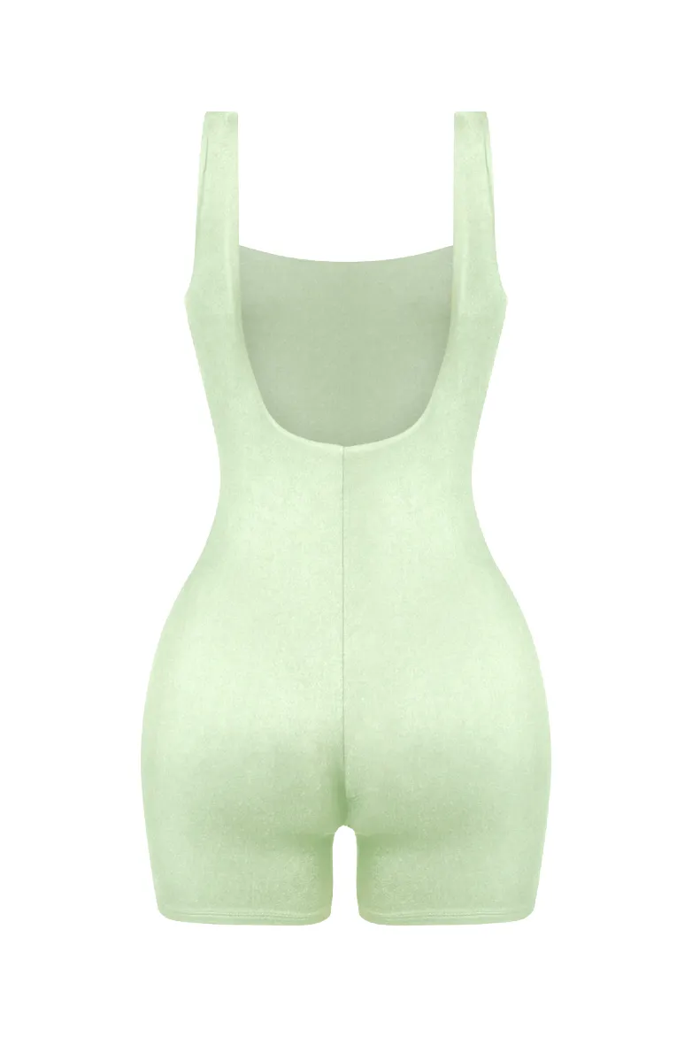 Toi Tank Open Back Romper (Sage Green)