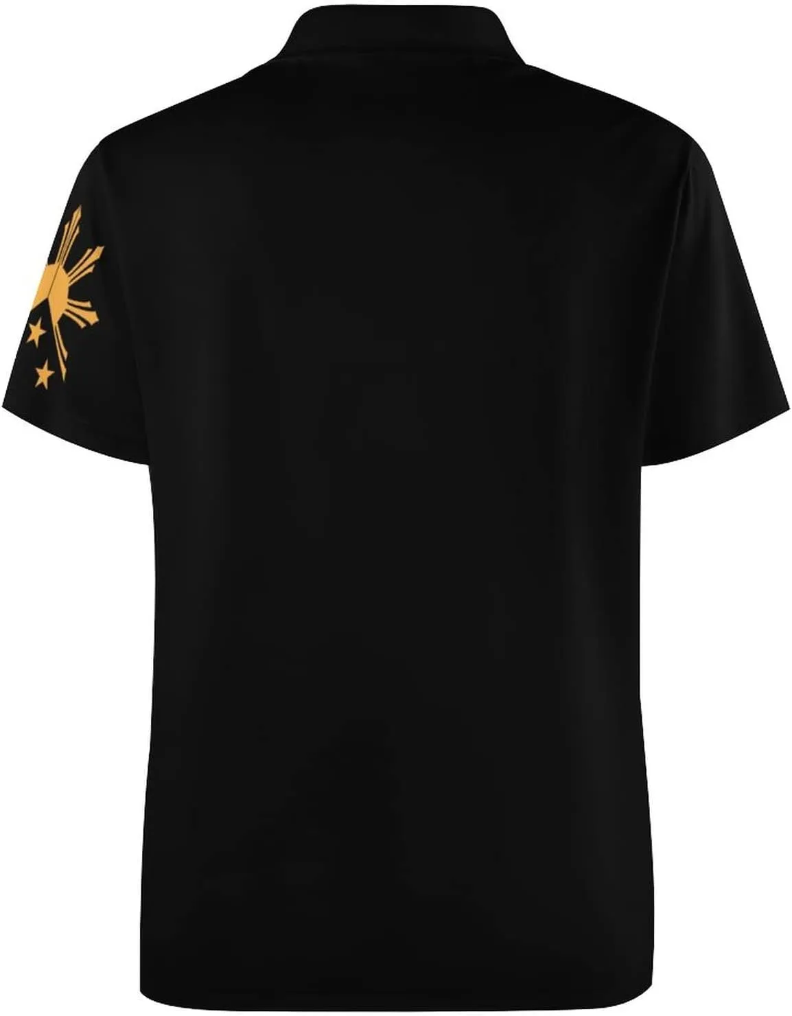 Tribal Philippines Filipino Sun and Stars Flag Men's Polo Shirt Golf Short Sleeve Regular-Fit Button Straight T-Shirt